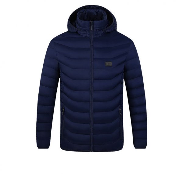 Doudoune chauffante pour homme en noir, avec fermeture éclair et capuche amovible. La technologie de chauffage intégrée garde votre corps au chaud pendant les activités en extérieur par temps froid. Fabriquée à partir de matériaux imperméables de qualité supérieure et doublée de polyester doux pour plus de confort. Disponible en plusieurs tailles pour un ajustement parfait. Idéal pour les sports d'hiver et les randonnées en montagne.